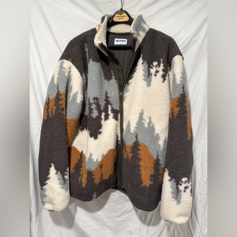 Old Navy Multicolor, Mountains/Trees Fleece Jacket NWT